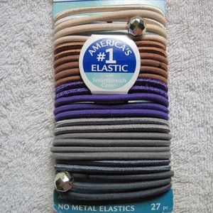 27 Goody Ouchless Ponytailer Hair Bands No Metal Elastics Amethyst Shine Charm
